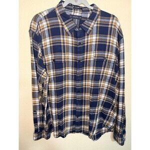 Lucky Brand Men’s 100% Cotton Flannel Plaid Button Up Size XXL Long Sleeve